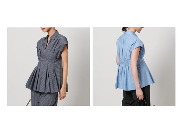 【UNITED ARROWS/ユナイテッドアローズ】シャープさとフェミニンさを兼ね備えた、美シルエットのスキッパーシャツブラウス おすすめ人気トレンドファッション通販アイテム 人気、トレンドファッション・服の通販 founy(ファニー) ファッション Fashion レディースファッション Ladies' Fashion Online トップス・カットソー Tops/Tshirt シャツ/ブラウス Shirts/Blouses おすすめ Recommend シャーリング Shirring スキッパー Skipper ストライプ Stripe スリーブ Sleeve セットアップ Set Up タイトスカート Tight Skirt フレンチ French |ID:crp329100000219732