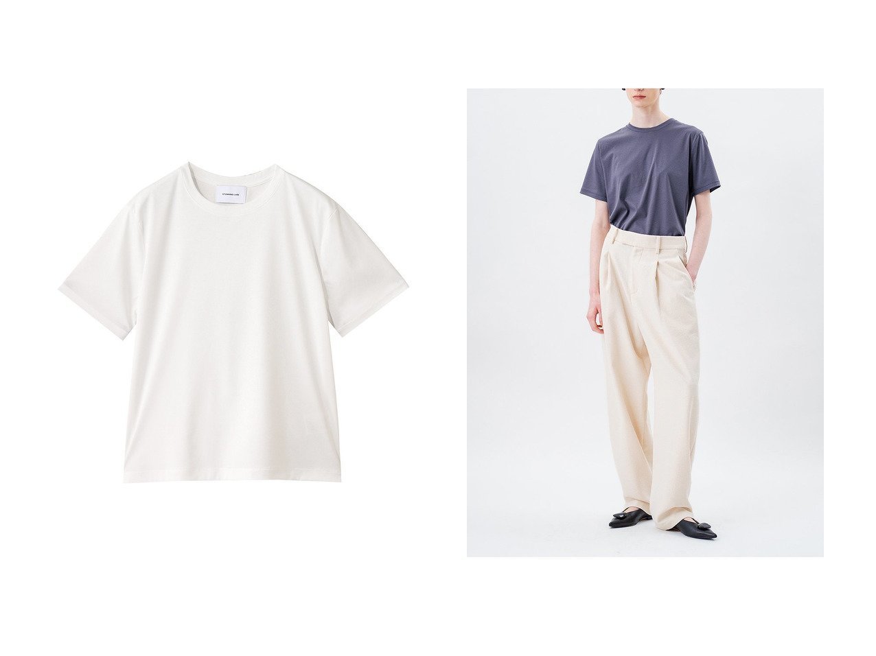 【STUNNING LURE/スタニングルアー】大人が選ぶべき 上質コットン100%のハーフスリーブTシャツ おすすめ人気トレンドファッション通販アイテム インテリア・キッズ・メンズ・レディースファッション・服の通販 founy(ファニー) 　ファッション　Fashion　レディースファッション　Fashion for Women　トップス・カットソー　Cut & Sew Tops　シャツ・ブラウス・オフィスカジュアル　Elegant Blouses & Button-Ups　ロングTシャツ・Tシャツ　Longline T-Shirts & Tees　カットソー・ベーシックTシャツ　Cut-and-Sewn Tops / Stretch Tees & Basics　インナー　Innerwear　ショート　Short, Short Length　スリーブ　Sleeve, Long Sleeve / Short Sleeve　ハーフ　Half, Half-Length　新作・新入荷　New Arrivals / New In　ホワイト系　White　パープル系　Purple　ブラック系　Black　|ID:crp329100000219789