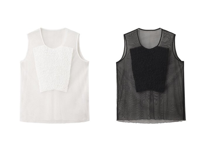 【GALLARDAGALANTE/ガリャルダガランテ】【HERITANOVUM】しなやかで美しい ラッフルレースのチュールノースリーブブラウス おすすめ人気トレンドファッション通販アイテム 人気、トレンドファッション・服の通販 founy(ファニー) ファッション Fashion レディースファッション Fashion for Women トップス・カットソー Cut & Sew Tops キャミソール&ノースリーブ Camisoles & Sleeveless Tops シャツ・ブラウス・オフィスカジュアル Elegant Blouses & Button-Ups おすすめ Recommended / Our Picks インナー Innerwear キャミソール Camisole, Spaghetti Strap Top ジャケット Jacket, Outerwear スタンダード Standard, Basic チュール Tulip, Tulip Motif ノースリーブ Sleeveless, No-Sleeve エレガント 上品 Elegant 新作・新入荷 New Arrivals / New In |ID:crp329100000219793