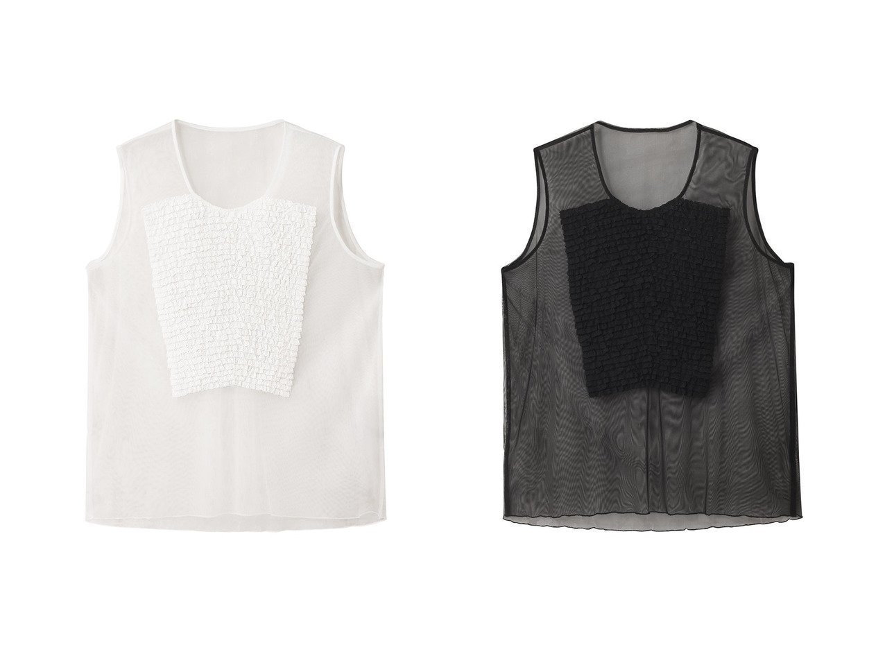 【GALLARDAGALANTE/ガリャルダガランテ】【HERITANOVUM】しなやかで美しい ラッフルレースのチュールノースリーブブラウス おすすめ人気トレンドファッション通販アイテム インテリア・キッズ・メンズ・レディースファッション・服の通販 founy(ファニー) 　ファッション　Fashion　レディースファッション　Fashion for Women　トップス・カットソー　Cut & Sew Tops　キャミソール&ノースリーブ　Camisoles & Sleeveless Tops　シャツ・ブラウス・オフィスカジュアル　Elegant Blouses & Button-Ups　おすすめ　Recommended / Our Picks　インナー　Innerwear　キャミソール　Camisole, Spaghetti Strap Top　ジャケット　Jacket, Outerwear　スタンダード　Standard, Basic　チュール　Tulip, Tulip Motif　ノースリーブ　Sleeveless, No-Sleeve　エレガント 上品　Elegant　新作・新入荷　New Arrivals / New In　ホワイト系　White　ブラック系　Black　|ID:crp329100000219793