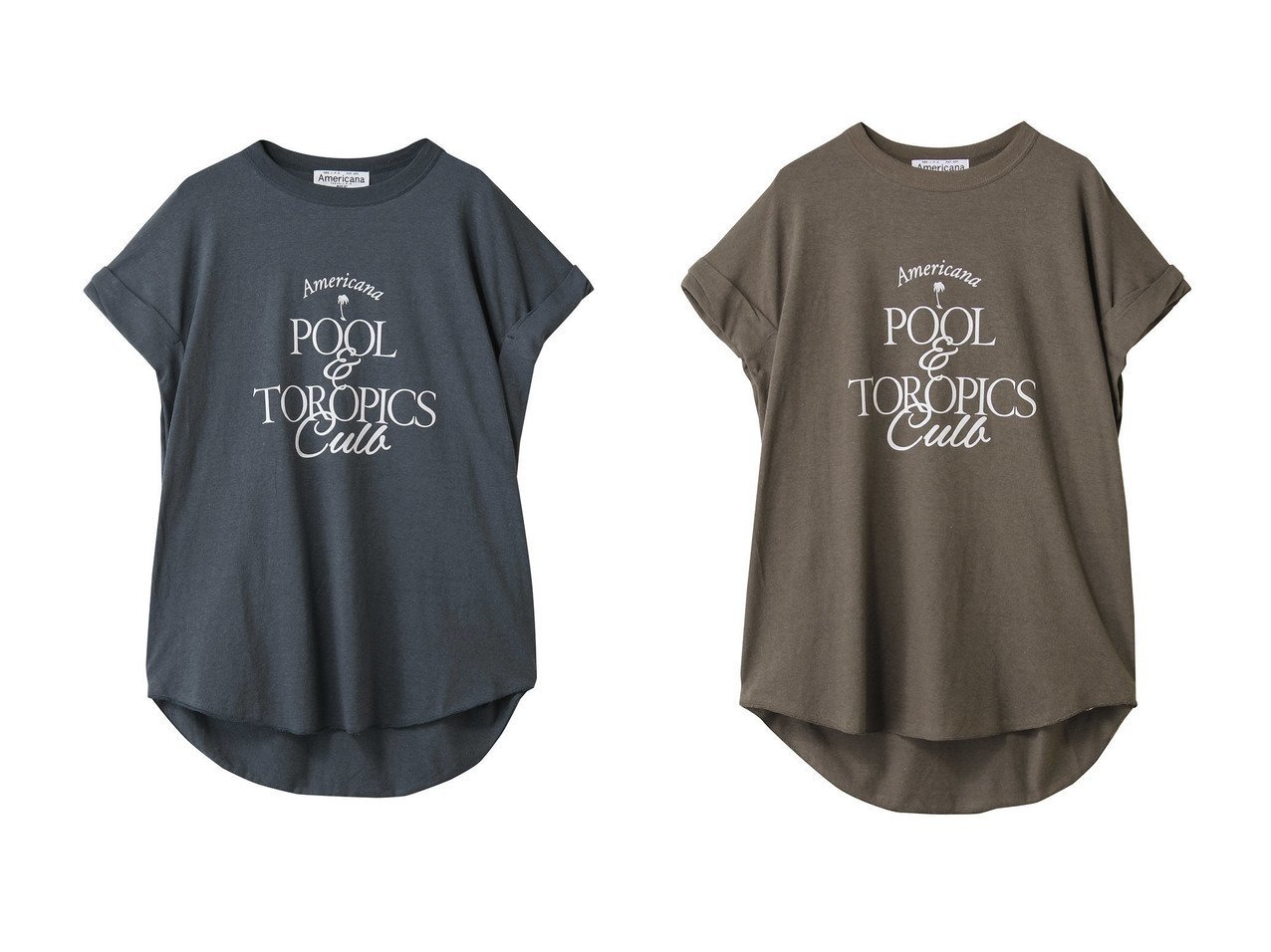【Americana/アメリカーナ】肌触りと抜け感を楽しむ ロールスリーブ×ベルギーリネンのロゴTシャツ おすすめ人気トレンドファッション通販アイテム インテリア・キッズ・メンズ・レディースファッション・服の通販 founy(ファニー) 　ファッション　Fashion　レディースファッション　Fashion for Women　トップス・カットソー　Cut & Sew Tops　シャツ・ブラウス・オフィスカジュアル　Elegant Blouses & Button-Ups　ロングTシャツ・Tシャツ　Longline T-Shirts & Tees　カットソー・ベーシックTシャツ　Cut-and-Sewn Tops / Stretch Tees & Basics　ショート　Short, Short Length　スリーブ　Sleeve, Long Sleeve / Short Sleeve　トレンド　Trend, Trending Now　フロント　Front, Front Design　リネン　Linen, Linen Fabric　新作・新入荷　New Arrivals / New In　グレー系　Gray　ベージュ系　Beige　ブラウン系　Brown　|ID:crp329100000219801