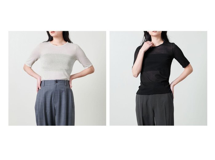 【UNITED ARROWS/ユナイテッドアローズ】日常に映える、繊細な透け感の5分袖シアーニットトップス おすすめ人気トレンドファッション通販アイテム 人気、トレンドファッション・服の通販 founy(ファニー) ファッション Fashion レディースファッション Fashion for Women トップス・カットソー Cut & Sew Tops ニット Knit Tops & Sweaters シアー Sheer, See-Through シルク Silk, 100% Silk シンプル Simple, Minimal 人気 Popular, Best Seller フィット Fit, Slim Fit エレガント 上品 Elegant ビジネス 仕事 通勤 Business / Work / Commuting |ID:crp329100000219811