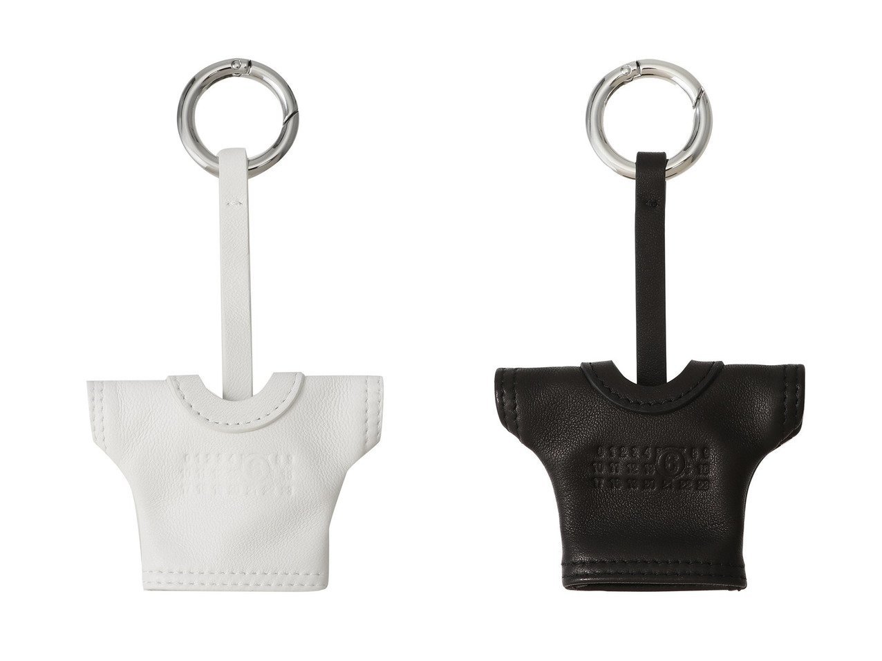 【MM6 Maison Martin Margiela/エムエム6 メゾン マルタン マルジェラ】バッグに大人の遊び心を添えて Tシャツモチーフのレザーチャーム おすすめ人気トレンドファッション通販アイテム インテリア・キッズ・メンズ・レディースファッション・服の通販 founy(ファニー) 　ファッション　Fashion　レディースファッション　Fashion for Women　2025年　2025　2025-2026秋冬・A/W　Autumn/Winter 2025–26 AW25–26　ユニセックス　Unisex, Genderless　チェーン　Chain, Chain Strap　チャーム　Charm, Pendant　モチーフ　Motif, Design Theme　ラップ　Wrap, Wrap Design　A/W・秋冬　Autumn/Winter　ホワイト系　White　ブラック系　Black　|ID:crp329100000219857