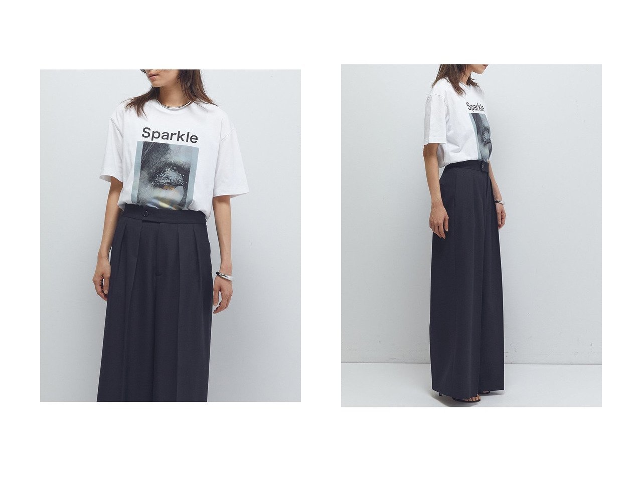 【1er Arrondissement/プルミエ アロンディスモン】Sparkleを纏う 大人のためのフォト×ロゴプリントTシャツ おすすめ人気トレンドファッション通販アイテム インテリア・キッズ・メンズ・レディースファッション・服の通販 founy(ファニー) 　ファッション　Fashion　レディースファッション　Fashion for Women　トップス・カットソー　Cut & Sew Tops　シャツ・ブラウス・オフィスカジュアル　Elegant Blouses & Button-Ups　ロングTシャツ・Tシャツ　Longline T-Shirts & Tees　カットソー・ベーシックTシャツ　Cut-and-Sewn Tops / Stretch Tees & Basics　ショート　Short, Short Length　スリーブ　Sleeve, Long Sleeve / Short Sleeve　プリント　Print, Printed Pattern　新作・新入荷　New Arrivals / New In　A/W・秋冬　Autumn/Winter　ホワイト系　White　|ID:crp329100000219882