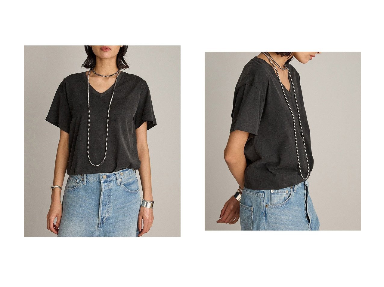 【BRILL/ブリル】ヴィンテージ感と美シルエットが魅力 スーピマコットンVネックTシャツ おすすめ人気トレンドファッション通販アイテム インテリア・キッズ・メンズ・レディースファッション・服の通販 founy(ファニー) 　ファッション　Fashion　レディースファッション　Fashion for Women　トップス・カットソー　Cut & Sew Tops　シャツ・ブラウス・オフィスカジュアル　Elegant Blouses & Button-Ups　ロングTシャツ・Tシャツ　Longline T-Shirts & Tees　カットソー・ベーシックTシャツ　Cut-and-Sewn Tops / Stretch Tees & Basics　Vネックトップス　V-Neck Tops / V-Cut Neckline Shirts　ショート　Short, Short Length　シンプル　Simple, Minimal　スリーブ　Sleeve, Long Sleeve / Short Sleeve　ワーク　Workwear, Utility Style　ヴィンテージ　Vintage Style　新作・新入荷　New Arrivals / New In　グレー系　Gray　|ID:crp329100000219961