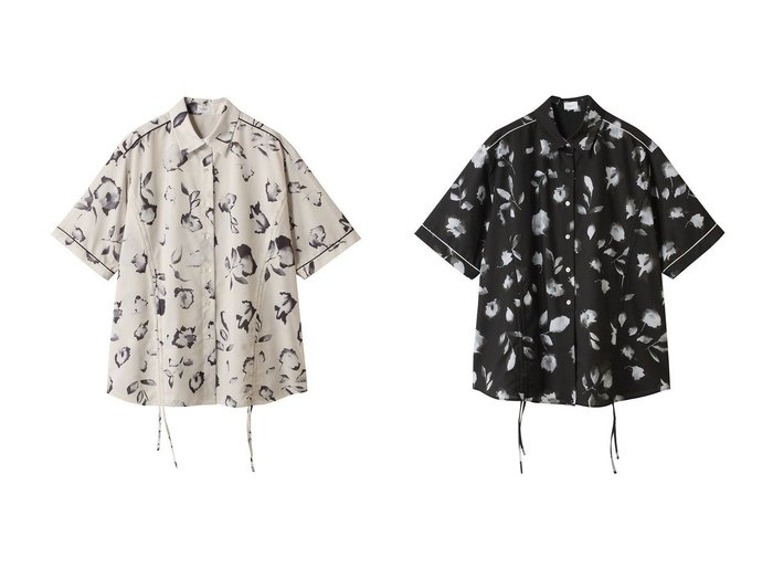 【MANOF/マノフ】滲み花柄とドロストで魅せる 大人の華やぎブラウス おすすめ人気トレンドファッション通販アイテム 人気、トレンドファッション・服の通販 founy(ファニー) ファッション Fashion レディースファッション Fashion for Women トップス・カットソー Cut & Sew Tops シャツ・ブラウス・オフィスカジュアル Elegant Blouses & Button-Ups 2025年 2025 2025-2026秋冬・A/W Autumn/Winter 2025–26 AW25–26 シェイプ Shape, Slim Fit ショート Short, Short Length スリーブ Sleeve, Long Sleeve / Short Sleeve パイピング Piping, Trim Design フラワー Flower, Floral フロント Front, Front Design ボックス Boxy, Box Shape モチーフ Motif, Design Theme A/W・秋冬 Autumn/Winter |ID:crp329100000219962