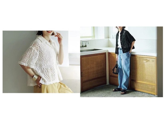 【12closet/トゥエルブクローゼット】一枚で着映えもこなれ感も レース×ショート丈の3WAYシャツで夏の着回し力アップ おすすめ人気トレンドファッション通販アイテム 人気、トレンドファッション・服の通販 founy(ファニー) ファッション Fashion レディースファッション Fashion for Women トップス・カットソー Cut & Sew Tops シャツ・ブラウス・オフィスカジュアル Elegant Blouses & Button-Ups ヴィンテージ Vintage Style 洗える Machine Washable カーディガン Cardigan, Knitwear キャミ Camisole, Cami Top クロップド Cropped, Short Length ショート Short, Short Length タンク Tank Top, Sleeveless Top バランス Balance, Style Balance ベーシック Basic, Essential ボックス Boxy, Box Shape ループ Loop, Loop Knit レース Lace, Lace Fabric 夏 Summer |ID:crp329100000220002