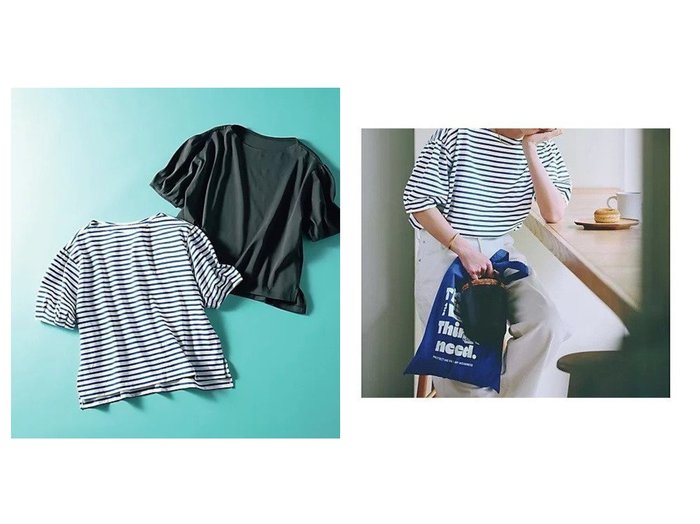 【12closet/トゥエルブクローゼット】上半身をすっきり魅せる 12closetの袖コンシャスカットソーで夏コーデに華やぎをプラス おすすめ人気トレンドファッション通販アイテム 人気、トレンドファッション・服の通販 founy(ファニー) ファッション Fashion レディースファッション Fashion for Women トップス・カットソー Cut & Sew Tops 洗える Machine Washable コンシャス Conscious, Bodycon シンプル Simple, Minimal スリット Slit, Slit Detail バランス Balance, Style Balance フェイス Face, Facial Design ボックス Boxy, Box Shape ボーダー Border, Stripe 無地 Plain, Solid Color 夏 Summer エレガント 上品 Elegant |ID:crp329100000220004