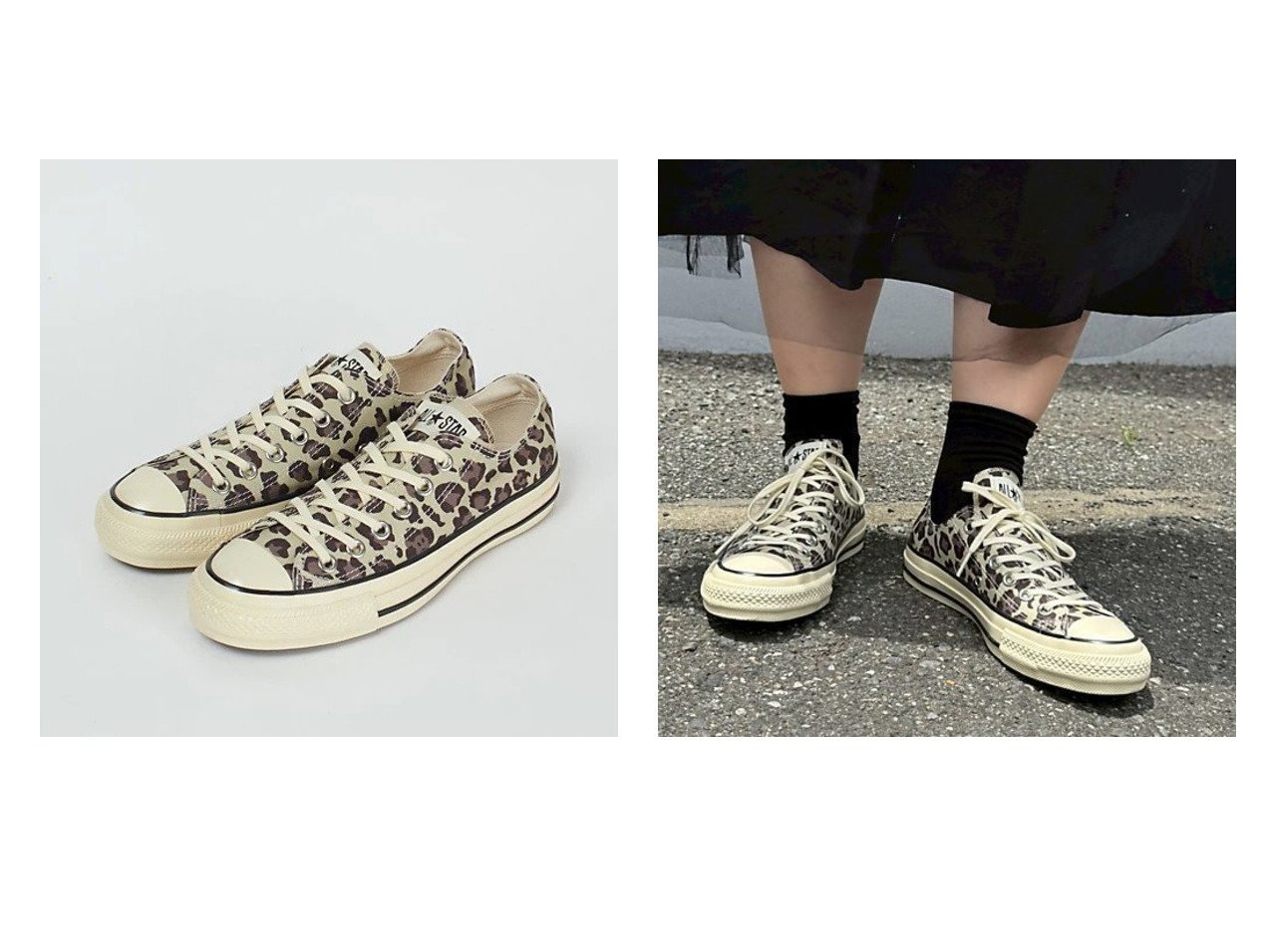 【CONVERSE/コンバース】自然な風合いで魅せる レパード柄プリントのオールスターAGEDモデル おすすめ人気トレンドファッション通販アイテム インテリア・キッズ・メンズ・レディースファッション・服の通販 founy(ファニー) 　ファッション　Fashion　レディースファッション　Fashion for Women　クラシック　Classic, Timeless Style　フォーム　Form　ラバー　Rubber, Rubber Sole　レース　Lace, Lace Fabric　ベージュ系　Beige　|ID:crp329100000220009
