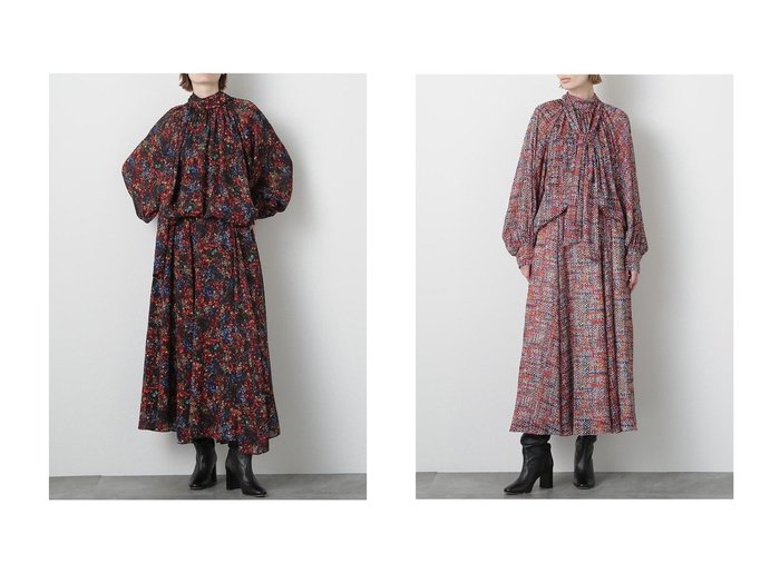 【hueLe Museum/ヒューエルミュージアム】華やぎと立体感をまとう、大人のためのマキシフレアスカート おすすめ人気トレンドファッション通販アイテム 人気、トレンドファッション・服の通販 founy(ファニー) ファッション Fashion レディースファッション Fashion for Women スカート Skirts ロングスカート Long Skirts / Maxi & Midi Skirts おすすめ Recommended / Our Picks サテン Satin, Glossy Fabric ジャカード／ジャガード Jacquard, Woven Pattern セットアップ Set-Up, Coordinated Outfit ツイード Twill, Twill Weave プリント Print, Printed Pattern リボン Ribbon, Bow ロング Long, Long-Length 新作・新入荷 New Arrivals / New In 無地 Plain, Solid Color |ID:crp329100000220018