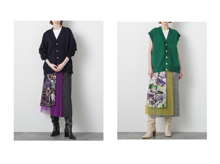 【hueLe Museum/ヒューエルミュージアム】自由な着こなしを楽しむ、アートな異素材コンビスカート おすすめ人気トレンドファッション通販アイテム 人気、トレンドファッション・服の通販 founy(ファニー) ファッション Fashion レディースファッション Fashion for Women スカート Skirts ロングスカート Long Skirts / Maxi & Midi Skirts スタンダード Standard, Basic ドット Polka Dot, Dot Pattern プリント Print, Printed Pattern マニッシュ Mannish, Boyish ロング Long, Long-Length 新作・新入荷 New Arrivals / New In |ID:crp329100000220024