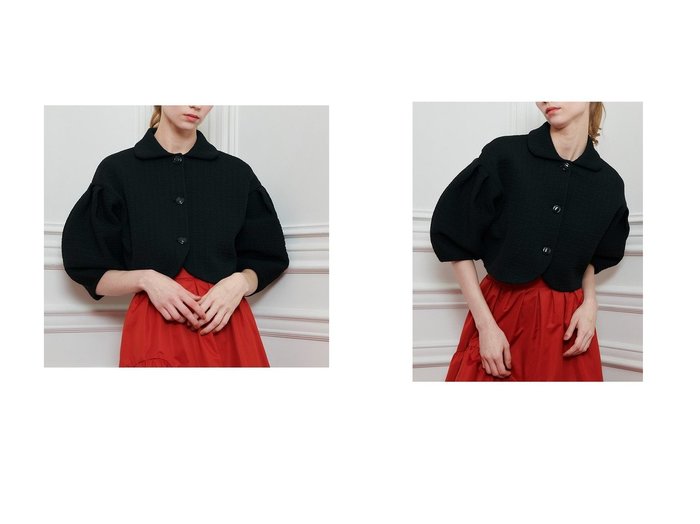 【allureville/アルアバイル】立体パフスリーブが主役、スタイルアップも叶うコンパクトジャケット おすすめ人気トレンドファッション通販アイテム 人気、トレンドファッション・服の通販 founy(ファニー) ファッション Fashion レディースファッション Fashion for Women アウター Coat / Outerwear Collection レディースジャケット・軽アウター Jackets アンティーク Antique-Inspired クラシカル Classical, Vintage-Inspired コンパクト Compact, Small Size ジャカード／ジャガード Jacquard, Woven Pattern ジャケット Jacket, Outerwear スリーブ Sleeve, Long Sleeve / Short Sleeve ダブル Double, Double-Breasted モダン Modern, Contemporary 新作・新入荷 New Arrivals / New In |ID:crp329100000220051