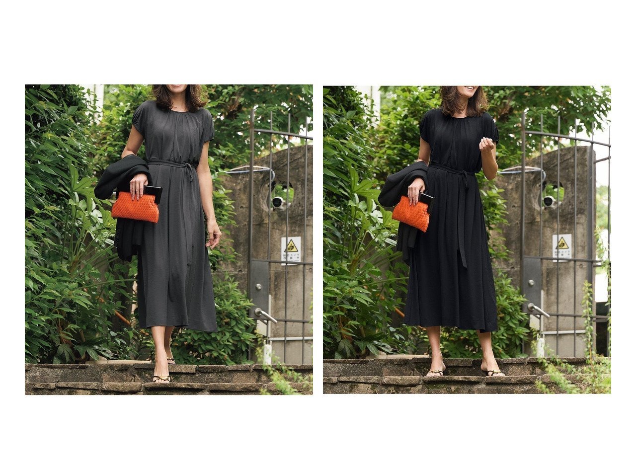 【DoCLASSE/ドゥクラッセ】涼やかで美シルエット 紫外線対策も叶えるベルト付きUVカットワンピース おすすめ人気トレンドファッション通販アイテム インテリア・キッズ・メンズ・レディースファッション・服の通販 founy(ファニー) 　ファッション　Fashion　レディースファッション　Fashion for Women　ワンピース　Dresses　エレガント 上品　Elegant　カットソー　Cut and Sewn Top　ギャザー　Gathered, Ruffled　フレンチ　French, French Style　プリント　Print, Printed Pattern　無地　Plain, Solid Color　リゾート　Resort, Vacation Style　新作・新入荷　New Arrivals / New In　夏　Summer　旅行　Travel　ビジネス 仕事 通勤　Business / Work / Commuting　ブラック系　Black　グレー系　Gray　グリーン系　Green　ブルー系　Blue　|ID:crp329100000220072