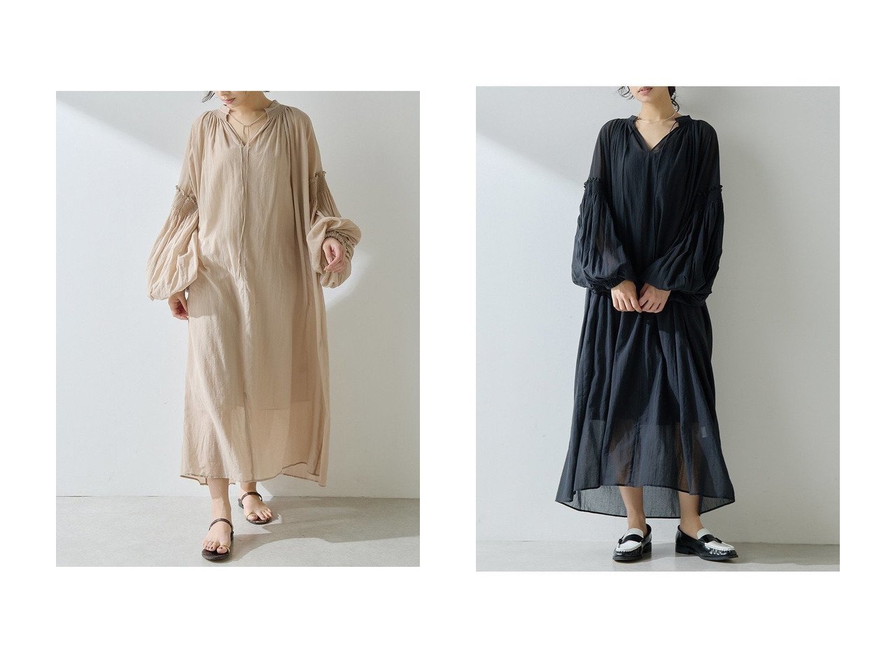 【Whim Gazette/ウィムガゼット】軽やかに揺れるシルエットが魅力のフェミニンシフォンワンピース おすすめ人気トレンドファッション通販アイテム インテリア・キッズ・メンズ・レディースファッション・服の通販 founy(ファニー) 　ファッション　Fashion　レディースファッション　Fashion for Women　ワンピース　Dresses　チュニック　Tunic Tops & Dresses　ギャザー　Gathered, Ruffled　シフォン　Chiffon, Lightweight Fabric　チュニック　Tunic, Long Top　ハイネック　High Neck, Mock Neck　フェミニン　Feminine, Girly　フレア　Flare, Flared　ベビー　Baby, Babywear　ロング　Long, Long-Length　新作・新入荷　New Arrivals / New In　長袖　Long Sleeve, Full Sleeve　ブラック系　Black　ベージュ系　Beige　レッド系　Red　|ID:crp329100000220087