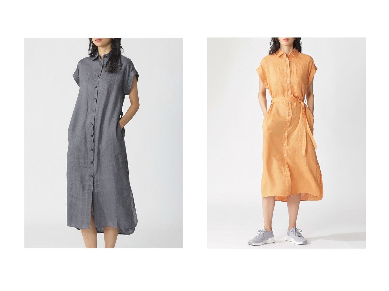 【ECOALF/エコアルフ】清涼感と上品さを兼ね備えた麻素材のサマードレス おすすめ人気トレンドファッション通販アイテム インテリア・キッズ・メンズ・レディースファッション・服の通販 founy(ファニー) 　ファッション　Fashion　レディースファッション　Fashion for Women　ワンピース　Dresses　フォーマル・パーティードレス・結婚式用ドレス　Elegant & Casual Dresses　チュニック　Tunic Tops & Dresses　なめらか　Smooth, Silky Texture　サマー　Summer, Summer Style　スリット　Slit, Slit Detail　チュニック　Tunic, Long Top　ドレス　Dress, One-Piece　フロント　Front, Front Design　エレガント 上品　Elegant　新作・新入荷　New Arrivals / New In　グレー系　Gray　ピンク系　Pink　|ID:crp329100000220090