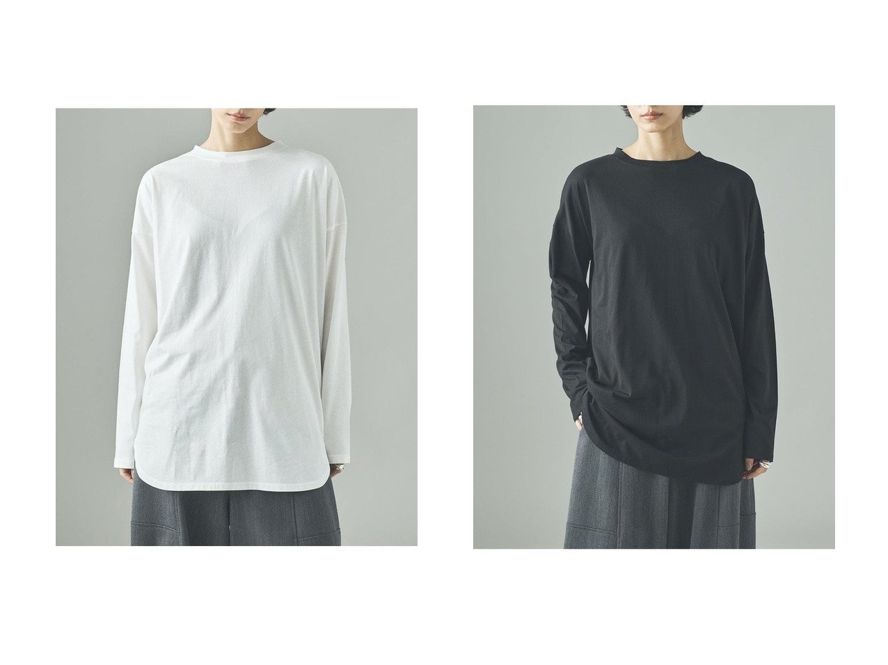 【Curensology/カレンソロジー】定番人気ロンTがアップデート素材で再登場 おすすめ人気トレンドファッション通販アイテム インテリア・キッズ・メンズ・レディースファッション・服の通販 founy(ファニー) 　ファッション　Fashion　レディースファッション　Fashion for Women　トップス・カットソー　Cut & Sew Tops　シャツ・ブラウス・オフィスカジュアル　Elegant Blouses & Button-Ups　ロングTシャツ・Tシャツ　Longline T-Shirts & Tees　カットソー・ベーシックTシャツ　Cut-and-Sewn Tops / Stretch Tees & Basics　おすすめ　Recommended / Our Picks　スリーブ　Sleeve, Long Sleeve / Short Sleeve　ロング　Long, Long-Length　新作・新入荷　New Arrivals / New In　ホワイト系　White　ブラック系　Black　|ID:crp329100000220102