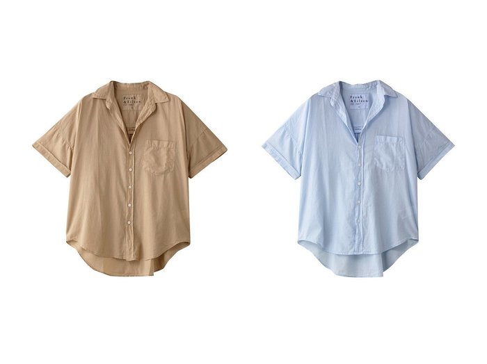 【Frank&Eileen/フランク&アイリーン】清涼感で魅せるオーガニックコットンのサマーシャツ おすすめ人気トレンドファッション通販アイテム 人気、トレンドファッション・服の通販 founy(ファニー) 　ファッション　Fashion　レディースファッション　Fashion for Women　トップス・カットソー　Cut & Sew Tops　シャツ・ブラウス・オフィスカジュアル　Elegant Blouses & Button-Ups　サマー　Summer, Summer Style　ショート　Short, Short Length　スリーブ　Sleeve, Long Sleeve / Short Sleeve　ボトム　Bottoms, Lower Wear　半袖　Short Sleeve, Half Sleeve　定番　Standard, Basic Item　新作・新入荷　New Arrivals / New In　|ID:crp329100000220110