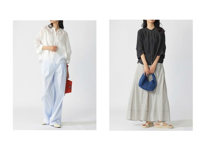 【ECOALF/エコアルフ】麻×セルロースで仕立てた軽やかサマーブラウス おすすめ人気トレンドファッション通販アイテム 人気、トレンドファッション・服の通販 founy(ファニー) 　ファッション　Fashion　レディースファッション　Fashion for Women　トップス・カットソー　Cut & Sew Tops　シャツ・ブラウス・オフィスカジュアル　Elegant Blouses & Button-Ups　なめらか　Smooth, Silky Texture　ギャザー　Gathered, Ruffled　コンパクト　Compact, Small Size　ショート　Short, Short Length　スリーブ　Sleeve, Long Sleeve / Short Sleeve　トレンド　Trend, Trending Now　フィット　Fit, Slim Fit　リラックス　Relax, Relaxed Fit　ロールアップ　Roll-Up, Cuffed Hem　夏　Summer　新作・新入荷　New Arrivals / New In　|ID:crp329100000220111