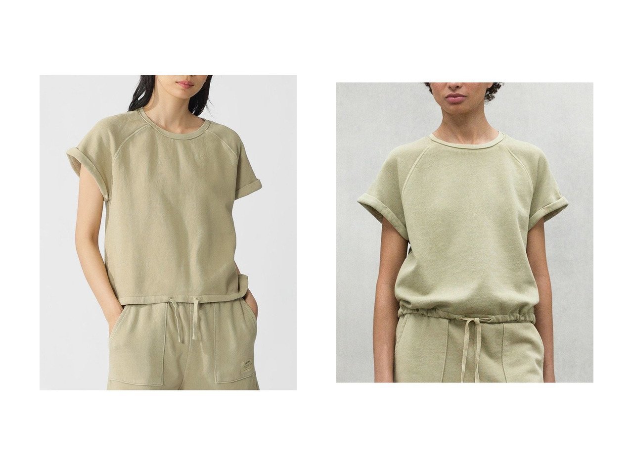 【ECOALF/エコアルフ】ラフに着こなすヴィンテージ風スウェットTシャツ おすすめ人気トレンドファッション通販アイテム インテリア・キッズ・メンズ・レディースファッション・服の通販 founy(ファニー) 　ファッション　Fashion　レディースファッション　Fashion for Women　トップス・カットソー　Cut & Sew Tops　シャツ・ブラウス・オフィスカジュアル　Elegant Blouses & Button-Ups　レディースパーカー・カジュアルフーディー　Casual Hoodies & Sweatshirts　ロングTシャツ・Tシャツ　Longline T-Shirts & Tees　スウェット・クルーネックトップス　Sweatshirts & Crewnecks / Relaxed Fit Sweat Tops　カットソー・ベーシックTシャツ　Cut-and-Sewn Tops / Stretch Tees & Basics　ショート　Short, Short Length　スウェット / スエット　Sweatshirt, Sweatwear　スリーブ　Sleeve, Long Sleeve / Short Sleeve　ドローコード　Drawcord, Drawstring Cord　新作・新入荷　New Arrivals / New In　グレー系　Gray　グリーン系　Green　|ID:crp329100000220113