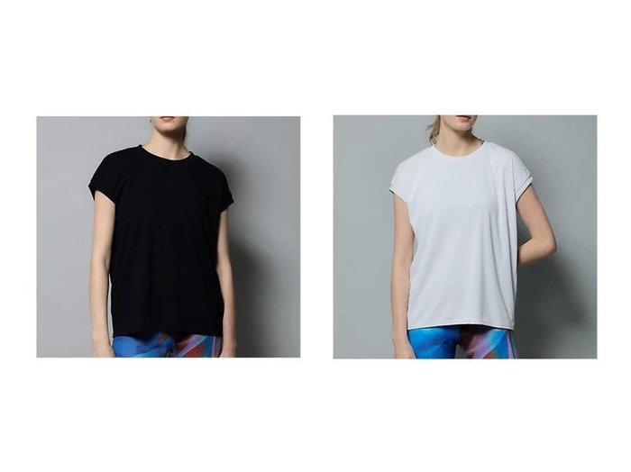 【Julier/ジュリエ】【Hot Yoga対応】美シルエットで毎日着たくなる、高機能フレンチスリーブトップスにネイビーが登場 おすすめ人気トレンドファッション通販アイテム 人気、トレンドファッション・服の通販 founy(ファニー) 　ファッション　Fashion　レディースファッション　Fashion for Women　トップス・カットソー　Cut & Sew Tops　スポーツウェア　Functional & Stylish Sportswear　シンプル　Simple, Minimal　スリーブ　Sleeve, Long Sleeve / Short Sleeve　フレンチ　French, French Style　ヨガ　Yoga, Yoga Wear　ラベンダー　Lavender　半袖　Short Sleeve, Half Sleeve　吸水　Absorbent, Quick-Dry　定番　Standard, Basic Item　|ID:crp329100000220130