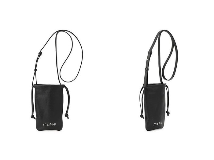【MARNI/マルニ】【手刺繍風ロゴが魅力】巾着仕様で使いやすい、サコッシュ風クロスボディスマホケース おすすめ人気トレンドファッション通販アイテム 人気、トレンドファッション・服の通販 founy(ファニー) 　ファッション　Fashion　レディースファッション　Fashion for Women　2025年　2025　2025-2026秋冬・A/W　Autumn/Winter 2025–26 AW25–26　スマホケース　Smartphone Case　ラップ　Wrap, Wrap Design　巾着　Drawstring Bag, Kinchaku　|ID:crp329100000220134