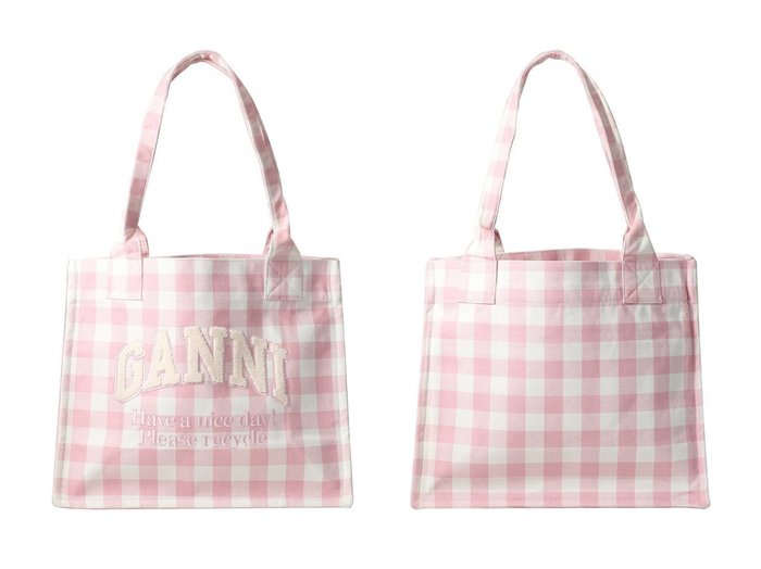 【GANNI/ガニー】爽やかギンガムで気分上がる万能イージーショッパー おすすめ人気トレンドファッション通販アイテム 人気、トレンドファッション・服の通販 founy(ファニー) 　ファッション　Fashion　レディースファッション　Fashion for Women　バッグ　Bags　2025年　2025　2025-2026秋冬・A/W　Autumn/Winter 2025–26 AW25–26　ギンガム　Gingham, Gingham Fabric　チェック　Check, Plaid, Tartan　フェミニン　Feminine, Girly　ポケット　Pocket, Pocket Detail　A/W・秋冬　Autumn/Winter　ビジネス 仕事 通勤　Business / Work / Commuting　|ID:crp329100000220139
