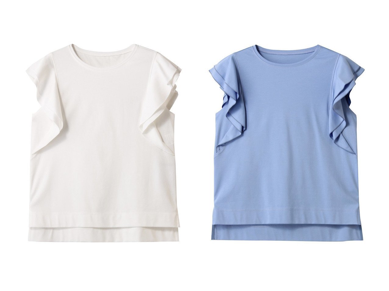 【ANAYI/アナイ】華やかさと上品さを両立するダブルフリルプルオーバー おすすめ人気トレンドファッション通販アイテム インテリア・キッズ・メンズ・レディースファッション・服の通販 founy(ファニー) 　ファッション　Fashion　レディースファッション　Fashion for Women　トップス・カットソー　Cut & Sew Tops　シャツ・ブラウス・オフィスカジュアル　Elegant Blouses & Button-Ups　ロングTシャツ・Tシャツ　Longline T-Shirts & Tees　カジュアルプルオーバー・ニットトップス　Pullovers & Knit Tops / Casual Pullovers　カットソー・ベーシックTシャツ　Cut-and-Sewn Tops / Stretch Tees & Basics　2025年　2025　2025-2026秋冬・A/W　Autumn/Winter 2025–26 AW25–26　コンパクト　Compact, Small Size　ショート　Short, Short Length　スリーブ　Sleeve, Long Sleeve / Short Sleeve　ダブル　Double, Double-Breasted　トレンド　Trend, Trending Now　フリル　Frill, Ruffle　ボトム　Bottoms, Lower Wear　エレガント 上品　Elegant　A/W・秋冬　Autumn/Winter　ホワイト系　White　ブルー系　Blue　ブラック系　Black　|ID:crp329100000220192