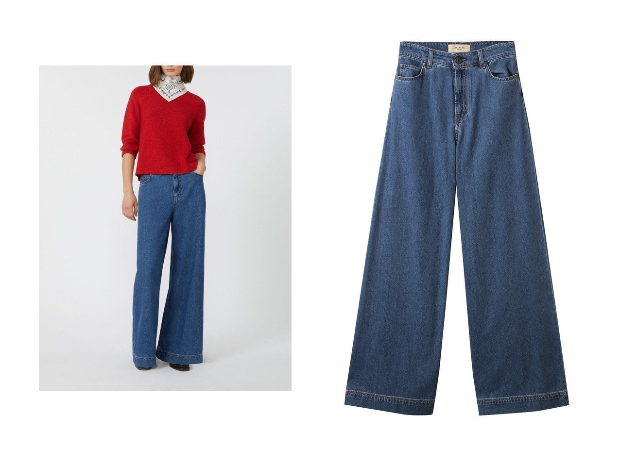 【Max Mara/マックスマーラ】の【Weekend Max Mara】VEGA デニムパンツ おすすめ人気トレンドファッション通販アイテム インテリア・キッズ・メンズ・レディースファッション・服の通販 founy(ファニー) 　ファッション　Fashion　レディースファッション　Fashion for Women　パンツ　Pants & Trousers　デニムパンツ・ジーンズ・美脚デニム　Denim Jeans & Pants　2025年　2025　2025-2026秋冬・A/W　Autumn/Winter 2025–26 AW25–26　ストレート　Straight, Straight Cut　デニム　Denim, Jeans Material　パッチ　Patch, Appliqué　ルーズ　Loose, Oversized　ワイド　Wide, Wide Fit　A/W・秋冬　Autumn/Winter　ブルー系　Blue　|ID:crp329100000220222