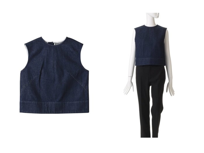 【BEIGE,/ベイジ,】のNAVIGLIO(ナヴィリオ)/ショート丈ノースリーブデニムブラウス おすすめ人気トレンドファッション通販アイテム インテリア・キッズ・メンズ・レディースファッション・服の通販 founy(ファニー) https://founy.com/ ファッション Fashion レディースファッション Fashion for Women トップス・カットソー Cut & Sew Tops キャミソール&ノースリーブ Camisoles & Sleeveless Tops シャツ・ブラウス・オフィスカジュアル Elegant Blouses & Button-Ups 2025年 2025 2025-2026秋冬・A/W Autumn/Winter 2025–26 AW25–26 おすすめ Recommended / Our Picks コンパクト Compact, Small Size ショート Short, Short Length デニム Denim, Jeans Material ノースリーブ Sleeveless, No-Sleeve ハイネック High Neck, Mock Neck A/W・秋冬 Autumn/Winter |ID:crp329100000220261