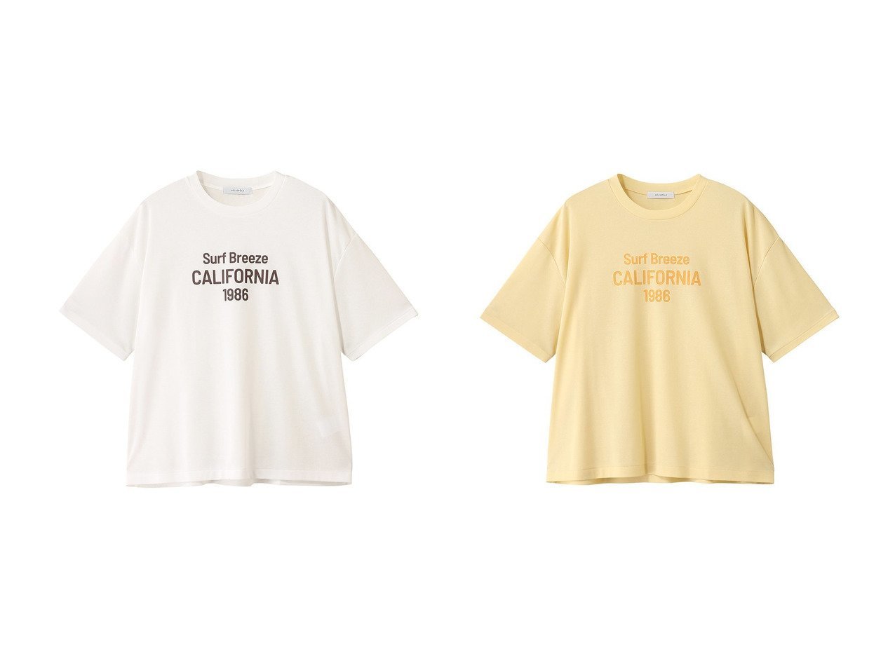 【heliopole/エリオポール】のCALIFORNIA ロゴTシャツ おすすめ人気トレンドファッション通販アイテム インテリア・キッズ・メンズ・レディースファッション・服の通販 founy(ファニー) 　ファッション　Fashion　レディースファッション　Fashion for Women　トップス・カットソー　Cut & Sew Tops　シャツ・ブラウス・オフィスカジュアル　Elegant Blouses & Button-Ups　ロングTシャツ・Tシャツ　Longline T-Shirts & Tees　カットソー・ベーシックTシャツ　Cut-and-Sewn Tops / Stretch Tees & Basics　2025年　2025　2025-2026秋冬・A/W　Autumn/Winter 2025–26 AW25–26　シアー　Sheer, See-Through　ショート　Short, Short Length　シンプル　Simple, Minimal　スリーブ　Sleeve, Long Sleeve / Short Sleeve　A/W・秋冬　Autumn/Winter　ホワイト系　White　イエロー系　Yellow　ブルー系　Blue　|ID:crp329100000220263