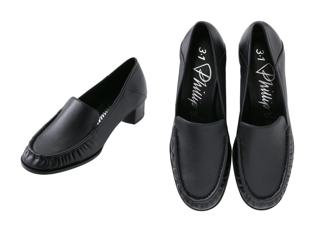 【3.1 Phillip Lim/スリーワン フィリップリム】のNADIA HEELED LOAFER-35MM ローファー おすすめ人気トレンドファッション通販アイテム インテリア・キッズ・メンズ・レディースファッション・服の通販 founy(ファニー) 　ファッション　Fashion　レディースファッション　Fashion for Women　2025年　2025　2025-2026秋冬・A/W　Autumn/Winter 2025–26 AW25–26　シューズ　Shoes, Footwear　シンプル　Simple, Minimal　フラット　Flat, Flat Shoes　A/W・秋冬　Autumn/Winter　ブラック系　Black　|ID:crp329100000220266