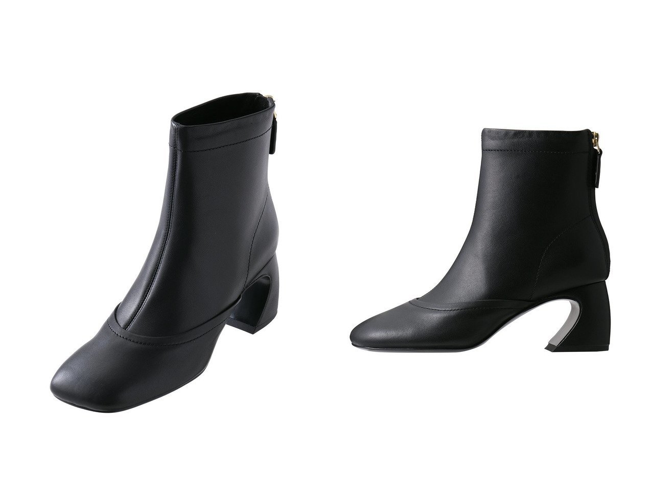 【3.1 Phillip Lim/スリーワン フィリップリム】のID SOFT BOOT- 65MM CRESCENT HEEL ショートブーツ おすすめ人気トレンドファッション通販アイテム インテリア・キッズ・メンズ・レディースファッション・服の通販 founy(ファニー) 　ファッション　Fashion　レディースファッション　Fashion for Women　2025年　2025　2025-2026秋冬・A/W　Autumn/Winter 2025–26 AW25–26　ショート　Short, Short Length　フィット　Fit, Slim Fit　モダン　Modern, Contemporary　A/W・秋冬　Autumn/Winter　ブラック系　Black　|ID:crp329100000220267