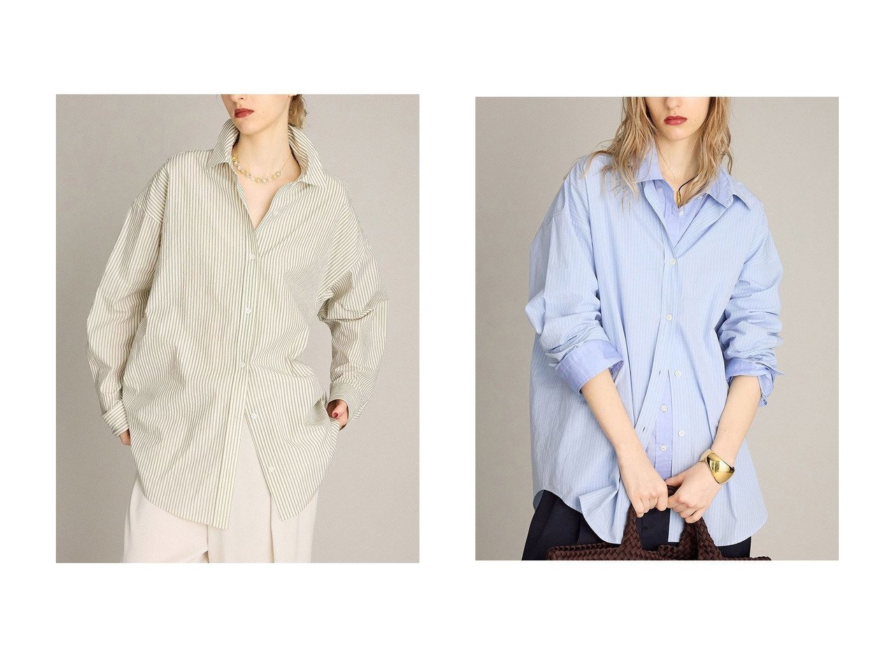 【BRILL/ブリル】のストライプオーバーシャツ おすすめ人気トレンドファッション通販アイテム インテリア・キッズ・メンズ・レディースファッション・服の通販 founy(ファニー) 　ファッション　Fashion　レディースファッション　Fashion for Women　トップス・カットソー　Cut & Sew Tops　シャツ・ブラウス・オフィスカジュアル　Elegant Blouses & Button-Ups　イタリア　Italy　スタンダード　Standard, Basic　スリーブ　Sleeve, Long Sleeve / Short Sleeve　ロング　Long, Long-Length　新作・新入荷　New Arrivals / New In　ホワイト系　White　|ID:crp329100000220320