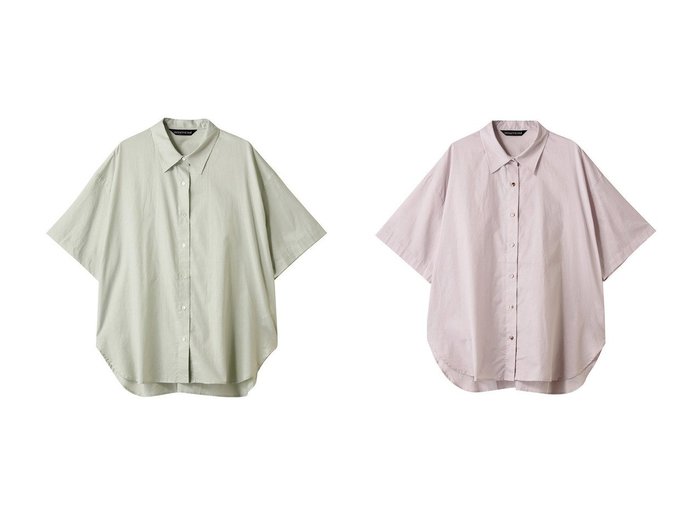 【mizuiro ind/ミズイロ インド】のhalf slv wide shirt シャツ おすすめ人気トレンドファッション通販アイテム 人気、トレンドファッション・服の通販 founy(ファニー) 　ファッション　Fashion　レディースファッション　Fashion for Women　トップス・カットソー　Cut & Sew Tops　シャツ・ブラウス・オフィスカジュアル　Elegant Blouses & Button-Ups　シアー　Sheer, See-Through　ショート　Short, Short Length　シンプル　Simple, Minimal　スリット　Slit, Slit Detail　スリーブ　Sleeve, Long Sleeve / Short Sleeve　リラックス　Relax, Relaxed Fit　エレガント 上品　Elegant　新作・新入荷　New Arrivals / New In　無地　Plain, Solid Color　|ID:crp329100000220338