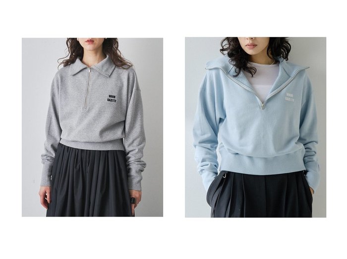 【Whim Gazette/ウィムガゼット】のハーフジップロゴ裏毛プルオーバー おすすめ人気トレンドファッション通販アイテム 人気、トレンドファッション・服の通販 founy(ファニー) ファッション Fashion レディースファッション Fashion for Women トップス・カットソー Cut & Sew Tops シャツ・ブラウス・オフィスカジュアル Elegant Blouses & Button-Ups ロングTシャツ・Tシャツ Longline T-Shirts & Tees カジュアルプルオーバー・ニットトップス Pullovers & Knit Tops / Casual Pullovers カットソー・ベーシックTシャツ Cut-and-Sewn Tops / Stretch Tees & Basics インナー Innerwear ジャケット Jacket, Outerwear スタンダード Standard, Basic スタンド Stand Collar, Upright Stand スリーブ Sleeve, Long Sleeve / Short Sleeve バランス Balance, Style Balance ボトム Bottoms, Lower Wear ロング Long, Long-Length ワンポイント One Point, Statement Accent A/W・秋冬 Autumn/Winter 2025年 2025 2025-2026秋冬・A/W Autumn/Winter 2025–26 AW25–26 |ID:crp329100000220365
