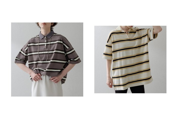 【Whim Gazette/ウィムガゼット】の【THE PAUSE】ボーダーBIGポロシャツ おすすめ人気トレンドファッション通販アイテム 人気、トレンドファッション・服の通販 founy(ファニー) ファッション Fashion レディースファッション Fashion for Women トップス・カットソー Cut & Sew Tops シャツ・ブラウス・オフィスカジュアル Elegant Blouses & Button-Ups ポロシャツ・きれいめカジュアル Smart-Casual Polo Tops 2025年 2025 2025-2026秋冬・A/W Autumn/Winter 2025–26 AW25–26 おすすめ Recommended / Our Picks ボトム Bottoms, Lower Wear ボーダー Border, Stripe ポロシャツ Polo Shirt, Collared Tee リラックス Relax, Relaxed Fit A/W・秋冬 Autumn/Winter |ID:crp329100000220367