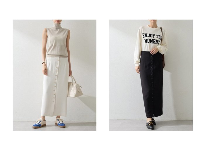 【Whim Gazette/ウィムガゼット】のWクロスボタンSK おすすめ人気トレンドファッション通販アイテム 人気、トレンドファッション・服の通販 founy(ファニー) ファッション Fashion レディースファッション Fashion for Women スカート Skirts ロングスカート Long Skirts / Maxi & Midi Skirts 2025年 2025 2025-2026秋冬・A/W Autumn/Winter 2025–26 AW25–26 カットソー Cut and Sewn Top シンプル Simple, Minimal ストレッチ Stretch, Stretchy Fabric フロント Front, Front Design ベーシック Basic, Essential ロング Long, Long-Length ヴィンテージ Vintage Style 吸水 Absorbent, Quick-Dry A/W・秋冬 Autumn/Winter |ID:crp329100000220375