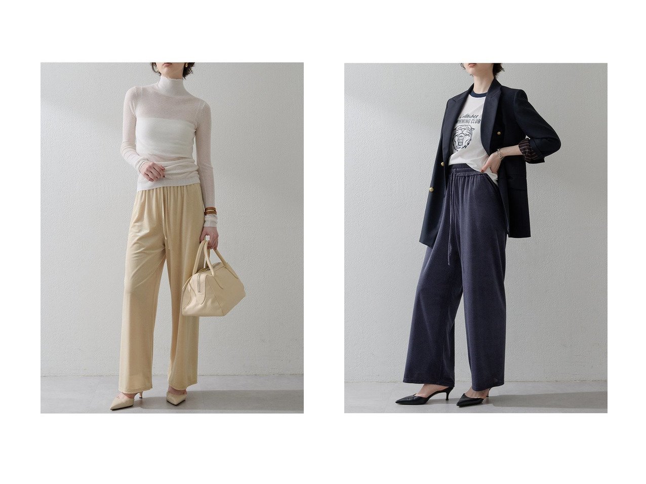 【Whim Gazette/ウィムガゼット】の【THE PAUSE】シアーベロアパンツ おすすめ人気トレンドファッション通販アイテム インテリア・キッズ・メンズ・レディースファッション・服の通販 founy(ファニー) 　ファッション　Fashion　レディースファッション　Fashion for Women　パンツ　Pants & Trousers　2025年　2025　2025-2026秋冬・A/W　Autumn/Winter 2025–26 AW25–26　おすすめ　Recommended / Our Picks　クール　Cool, Chic　ベロア　Velour, Soft Velvet　ワイド　Wide, Wide Fit　エレガント 上品　Elegant　A/W・秋冬　Autumn/Winter　ベージュ系　Beige　ブルー系　Blue　|ID:crp329100000220378