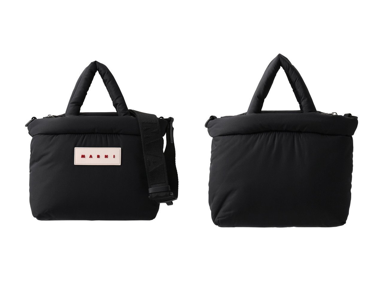 【MARNI/マルニ】のPUFF ナイロン2wayスモールトートバッグ おすすめ人気トレンドファッション通販アイテム インテリア・キッズ・メンズ・レディースファッション・服の通販 founy(ファニー) 　ファッション　Fashion　レディースファッション　Fashion for Women　バッグ　Bags　2025年　2025　2025-2026秋冬・A/W　Autumn/Winter 2025–26 AW25–26　コレクション　Collection, Seasonal Line　スタイリッシュ　Stylish, Fashionable　人気　Popular, Best Seller　A/W・秋冬　Autumn/Winter　ブラック系　Black　|ID:crp329100000220403