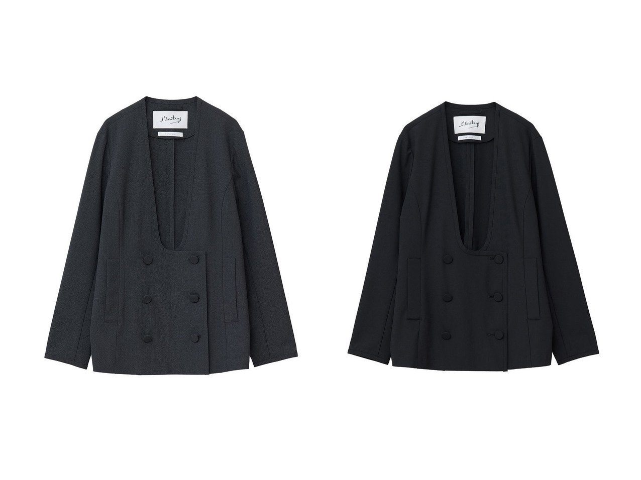 【martinique/マルティニーク】の【l heritage martinique】R2WAYストレッチダブルスプレテッドジャケット(セットアップ可) おすすめ人気トレンドファッション通販アイテム インテリア・キッズ・メンズ・レディースファッション・服の通販 founy(ファニー) 　ファッション　Fashion　レディースファッション　Fashion for Women　アウター　Coat / Outerwear Collection　レディースジャケット・軽アウター　Jackets　ジャケット　Jacket, Outerwear　ストレッチ　Stretch, Stretchy Fabric　セットアップ　Set-Up, Coordinated Outfit　バランス　Balance, Style Balance　フロント　Front, Front Design　A/W・秋冬　Autumn/Winter　おすすめ　Recommended / Our Picks　2025年　2025　2025-2026秋冬・A/W　Autumn/Winter 2025–26 AW25–26　ブラック系　Black　|ID:crp329100000220409