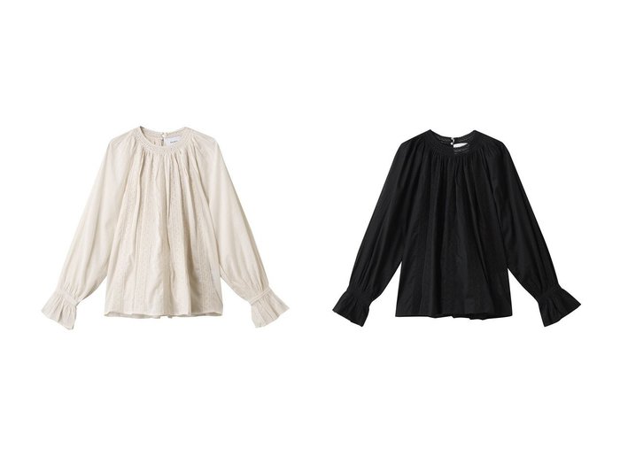 【MERLETTE/マーレット】のMAIJA レースデザイン ラグランスリーブブラウス おすすめ人気トレンドファッション通販アイテム 人気、トレンドファッション・服の通販 founy(ファニー) 　ファッション　Fashion　レディースファッション　Fashion for Women　トップス・カットソー　Cut & Sew Tops　シャツ・ブラウス・オフィスカジュアル　Elegant Blouses & Button-Ups　2025年　2025　2025-2026秋冬・A/W　Autumn/Winter 2025–26 AW25–26　スリーブ　Sleeve, Long Sleeve / Short Sleeve　トレンド　Trend, Trending Now　マニッシュ　Mannish, Boyish　レース　Lace, Lace Fabric　ロング　Long, Long-Length　A/W・秋冬　Autumn/Winter　|ID:crp329100000220425