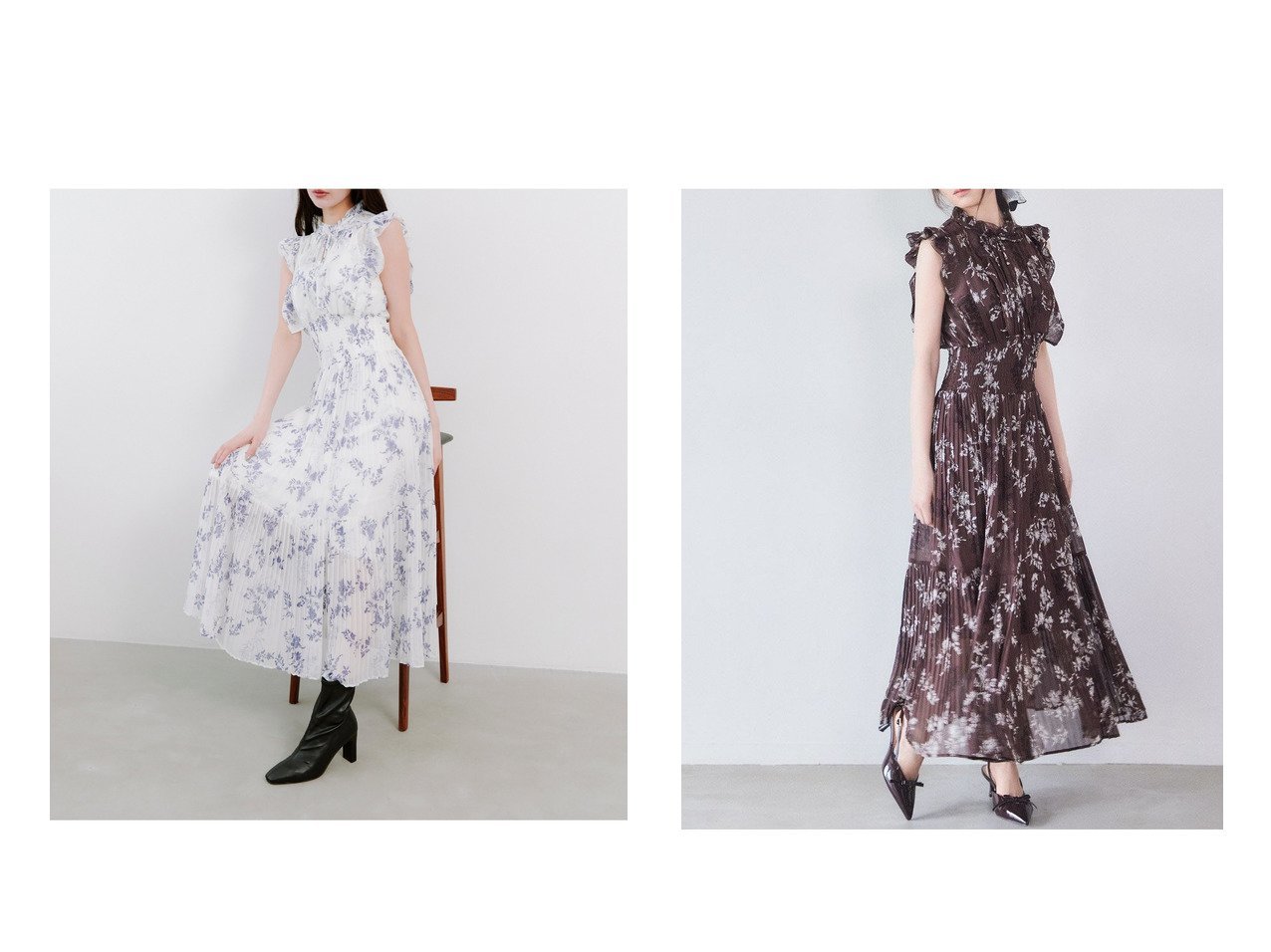 【SNIDEL/スナイデル】の【00サイズあり】プリントプリーツシャーリングワンピース おすすめ人気トレンドファッション通販アイテム インテリア・キッズ・メンズ・レディースファッション・服の通販 founy(ファニー) 　ファッション　Fashion　レディースファッション　Fashion for Women　ワンピース　Dresses　インナー　Innerwear　ウェーブ　Wavy Pattern　エレガント 上品　Elegant　キャミワンピース　Cami Dress, Slip Dress　ギャザー　Gathered, Ruffled　今季　This Season, Current Season　シャーリング　Shirring, Ruched　スタンド　Stand Collar, Upright Stand　ストレート　Straight, Straight Cut　トレンド　Trend, Trending Now　バランス　Balance, Style Balance　フィット　Fit, Slim Fit　フェミニン　Feminine, Girly　フラワー　Flower, Floral　フリル　Frill, Ruffle　プリント　Print, Printed Pattern　プリーツ　Pleats, Pleated　楽ちん　Easy Fit, Comfortable　おすすめ　Recommended / Our Picks　|ID:crp329100000220452