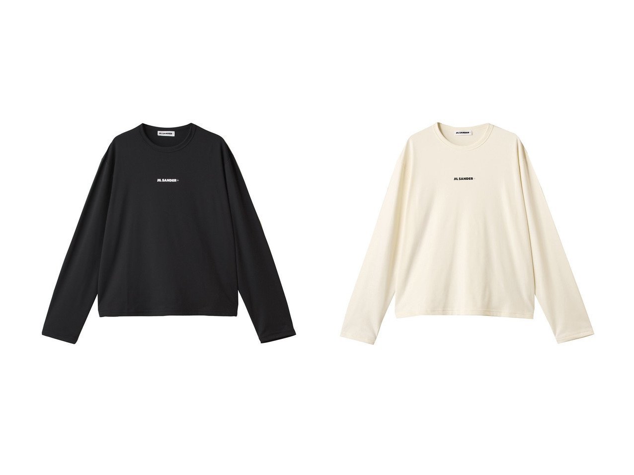 【JIL SANDER/ジル サンダー】の【JIL SANDER+】 ロゴプリント ロングスリーブ Tシャツ おすすめ人気トレンドファッション通販アイテム インテリア・キッズ・メンズ・レディースファッション・服の通販 founy(ファニー) 　ファッション　Fashion　レディースファッション　Fashion for Women　トップス・カットソー　Cut & Sew Tops　シャツ・ブラウス・オフィスカジュアル　Elegant Blouses & Button-Ups　ロングTシャツ・Tシャツ　Longline T-Shirts & Tees　カットソー・ベーシックTシャツ　Cut-and-Sewn Tops / Stretch Tees & Basics　2025年　2025　2025-2026秋冬・A/W　Autumn/Winter 2025–26 AW25–26　なめらか　Smooth, Silky Texture　シンプル　Simple, Minimal　スリーブ　Sleeve, Long Sleeve / Short Sleeve　ファブリック　Fabric, Textile　プリント　Print, Printed Pattern　ボトム　Bottoms, Lower Wear　ロング　Long, Long-Length　A/W・秋冬　Autumn/Winter　ブラック系　Black　|ID:crp329100000220486