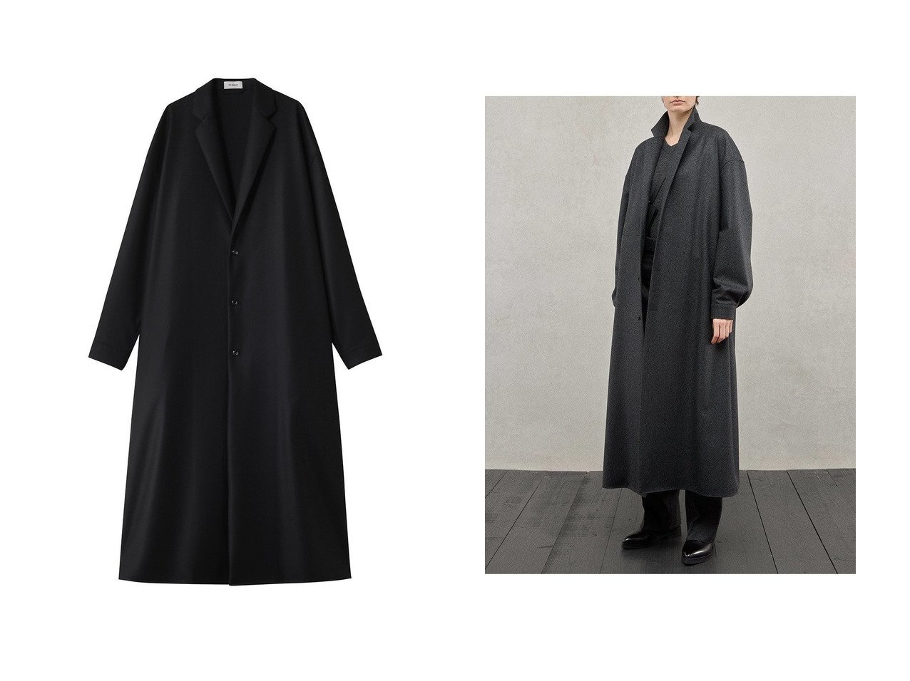 【THE RERACS/ザ リラクス】のノッチドラペルシャツコート おすすめ人気トレンドファッション通販アイテム インテリア・キッズ・メンズ・レディースファッション・服の通販 founy(ファニー) 　ファッション　Fashion　レディースファッション　Fashion for Women　アウター　Coat / Outerwear Collection　コート・ロングコート・ピーコート　Long Coats, Peacoats & More　2025年　2025　2025-2026秋冬・A/W　Autumn/Winter 2025–26 AW25–26　オケージョン　Occasion Wear　バランス　Balance, Style Balance　リラックス　Relax, Relaxed Fit　ロング　Long, Long-Length　A/W・秋冬　Autumn/Winter　ブラック系　Black　グレー系　Gray　|ID:crp329100000220495
