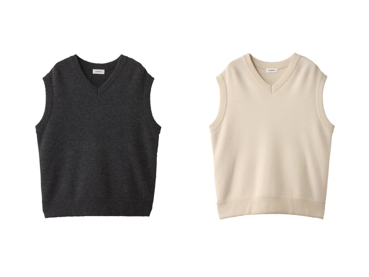 【THE RERACS/ザ リラクス】のVネックニットベスト おすすめ人気トレンドファッション通販アイテム インテリア・キッズ・メンズ・レディースファッション・服の通販 founy(ファニー) 　ファッション　Fashion　レディースファッション　Fashion for Women　アウター　Coat / Outerwear Collection　レディースジャケット・軽アウター　Jackets　2025年　2025　2025-2026秋冬・A/W　Autumn/Winter 2025–26 AW25–26　インナー　Innerwear　ジャケット　Jacket, Outerwear　ベスト　Vest, Waistcoat　A/W・秋冬　Autumn/Winter　ブラック系　Black　グレー系　Gray　|ID:crp329100000220498