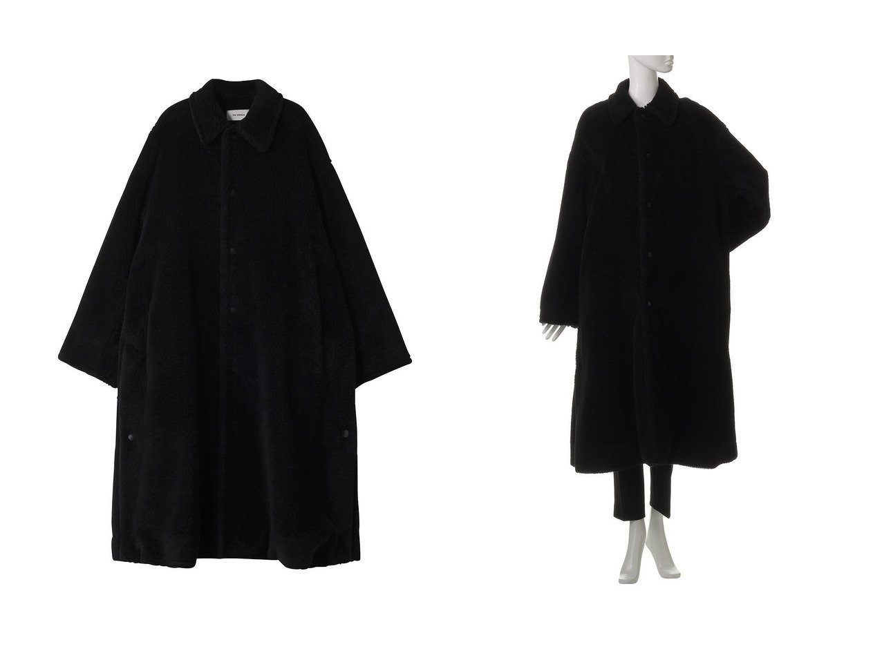 【THE RERACS/ザ リラクス】のバルカラーボアロングコート おすすめ人気トレンドファッション通販アイテム インテリア・キッズ・メンズ・レディースファッション・服の通販 founy(ファニー) 　ファッション　Fashion　レディースファッション　Fashion for Women　アウター　Coat / Outerwear Collection　コート・ロングコート・ピーコート　Long Coats, Peacoats & More　2025年　2025　2025-2026秋冬・A/W　Autumn/Winter 2025–26 AW25–26　クラシカル　Classical, Vintage-Inspired　モダン　Modern, Contemporary　ロング　Long, Long-Length　A/W・秋冬　Autumn/Winter　ブラック系　Black　|ID:crp329100000220509