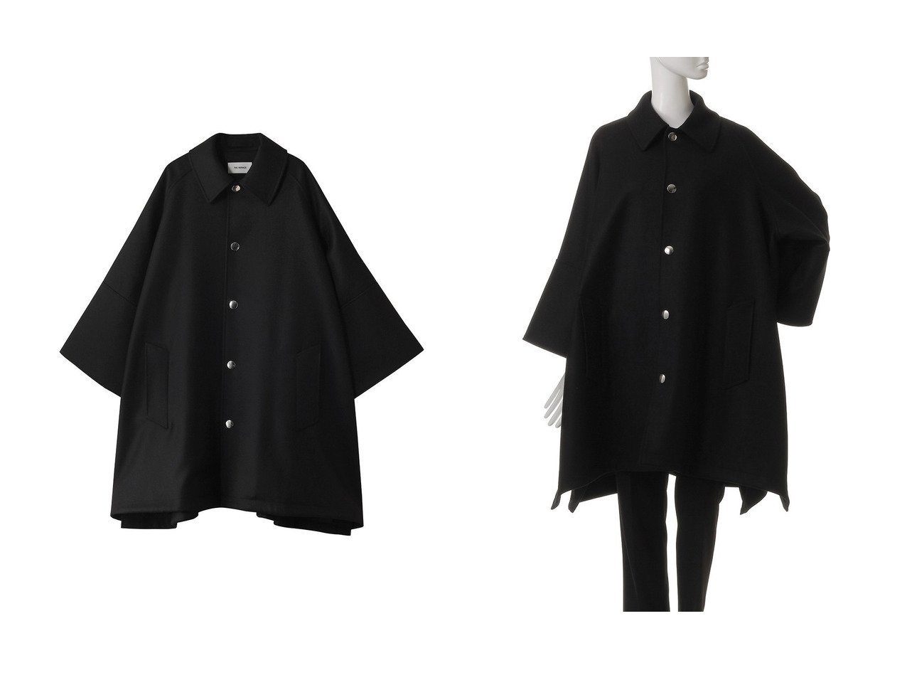 【THE RERACS/ザ リラクス】のワイドカフスバルカラーコート おすすめ人気トレンドファッション通販アイテム インテリア・キッズ・メンズ・レディースファッション・服の通販 founy(ファニー) 　ファッション　Fashion　レディースファッション　Fashion for Women　アウター　Coat / Outerwear Collection　コート・ロングコート・ピーコート　Long Coats, Peacoats & More　2025年　2025　2025-2026秋冬・A/W　Autumn/Winter 2025–26 AW25–26　カフス　Cuff Design　スリット　Slit, Slit Detail　トレンド　Trend, Trending Now　ロング　Long, Long-Length　ワイド　Wide, Wide Fit　定番　Standard, Basic Item　A/W・秋冬　Autumn/Winter　ブラック系　Black　|ID:crp329100000220515