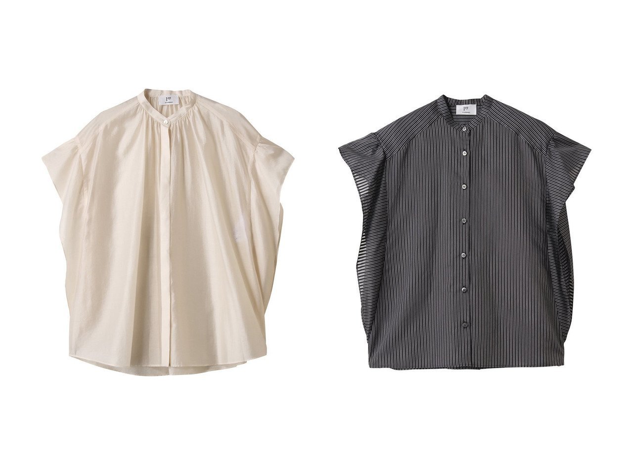 【1er Arrondissement/プルミエ アロンディスモン】のバンドカラーシアーブラウス&シアーストライプブラウス おすすめ人気トレンドファッション通販アイテム インテリア・キッズ・メンズ・レディースファッション・服の通販 founy(ファニー) 　ファッション　Fashion　レディースファッション　Fashion for Women　トップス・カットソー　Cut & Sew Tops　シャツ・ブラウス・オフィスカジュアル　Elegant Blouses & Button-Ups　2025年　2025　2025-2026秋冬・A/W　Autumn/Winter 2025–26 AW25–26　シアー　Sheer, See-Through　ショート　Short, Short Length　スリーブ　Sleeve, Long Sleeve / Short Sleeve　A/W・秋冬　Autumn/Winter　ホワイト系　White　ブラック系　Black　|ID:crp329100000220555