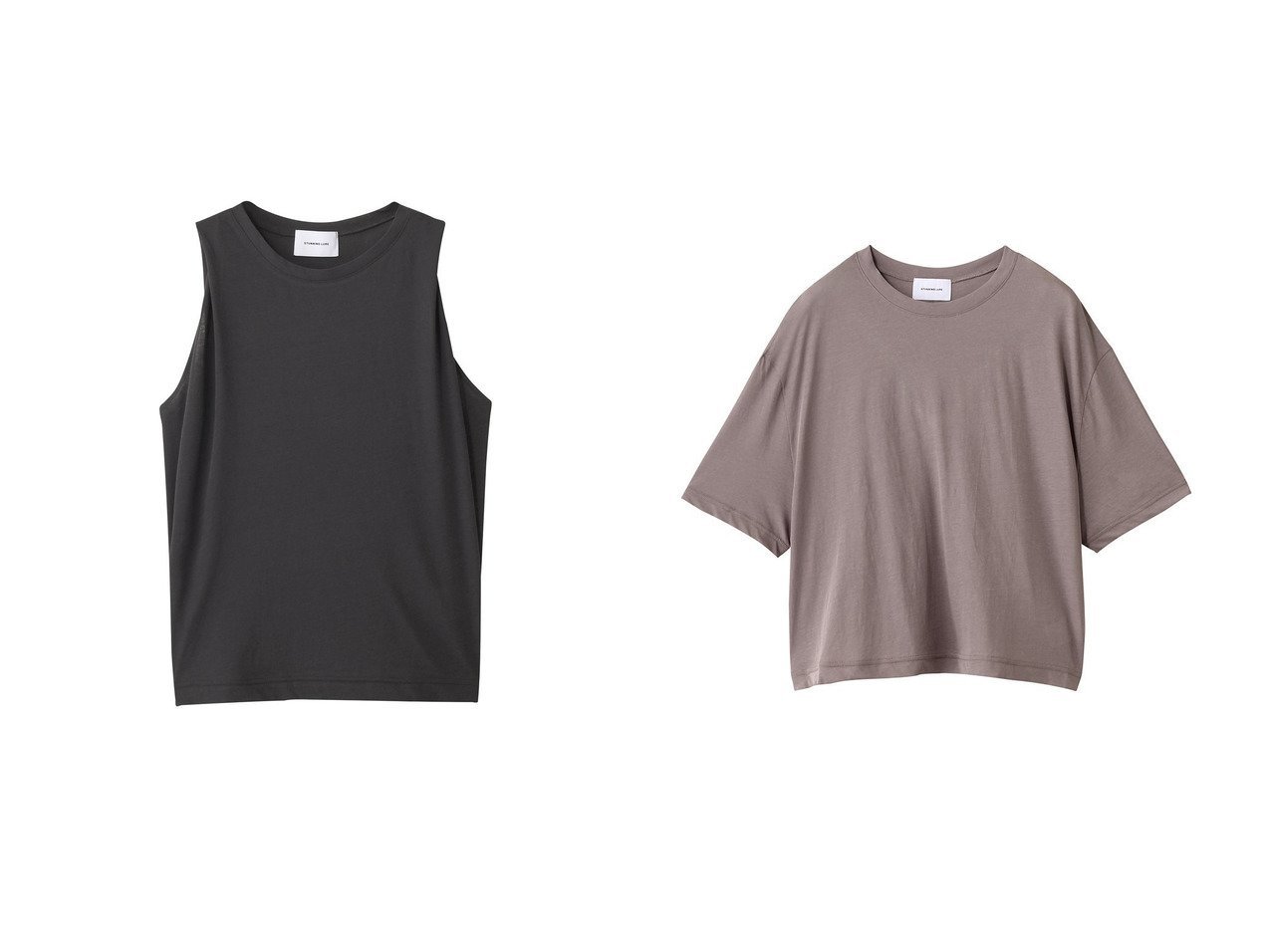 【STUNNING LURE/スタニングルアー】のヴィンテージルーズタンク&ヴィンテージルーズTシャツ おすすめ人気トレンドファッション通販アイテム インテリア・キッズ・メンズ・レディースファッション・服の通販 founy(ファニー) 　ファッション　Fashion　レディースファッション　Fashion for Women　トップス・カットソー　Cut & Sew Tops　キャミソール&ノースリーブ　Camisoles & Sleeveless Tops　シャツ・ブラウス・オフィスカジュアル　Elegant Blouses & Button-Ups　ロングTシャツ・Tシャツ　Longline T-Shirts & Tees　カットソー・ベーシックTシャツ　Cut-and-Sewn Tops / Stretch Tees & Basics　キャミソール　Camisole, Spaghetti Strap Top　タンク　Tank Top, Sleeveless Top　新作・新入荷　New Arrivals / New In　グレー系　Gray　ホワイト系　White　レッド系　Red　|ID:crp329100000220574