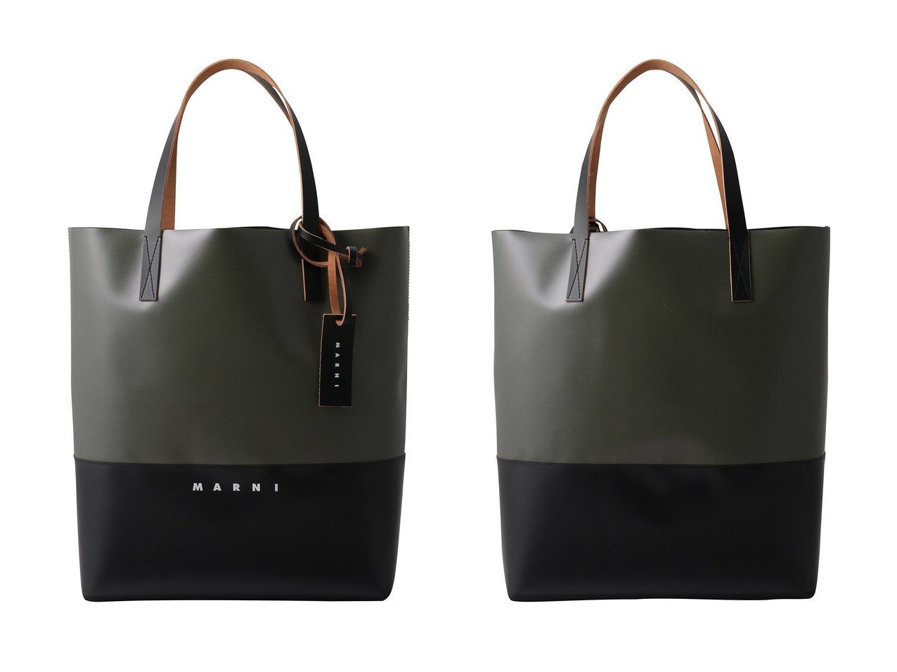 【MARNI/マルニ】のTRIBECA バイカラーショッピングバッグ おすすめ人気トレンドファッション通販アイテム インテリア・キッズ・メンズ・レディースファッション・服の通販 founy(ファニー) 　ファッション　Fashion　レディースファッション　Fashion for Women　バッグ　Bags　2025年　2025　2025-2026秋冬・A/W　Autumn/Winter 2025–26 AW25–26　ユニセックス　Unisex, Genderless　スクエア　Square, Square Shape　フォルム　Silhouette, Form　人気　Popular, Best Seller　定番　Standard, Basic Item　A/W・秋冬　Autumn/Winter　ブラック系　Black　|ID:crp329100000220604